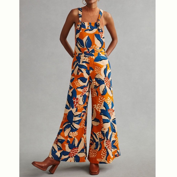 FARM Rio Pants - NWT Farm Rio boho printed wide leg jumpsuit overalls